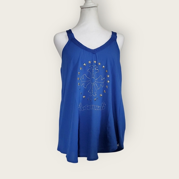 Y2K Studded Star Graphic V-Neck Tank Top - Picture 2 of 8